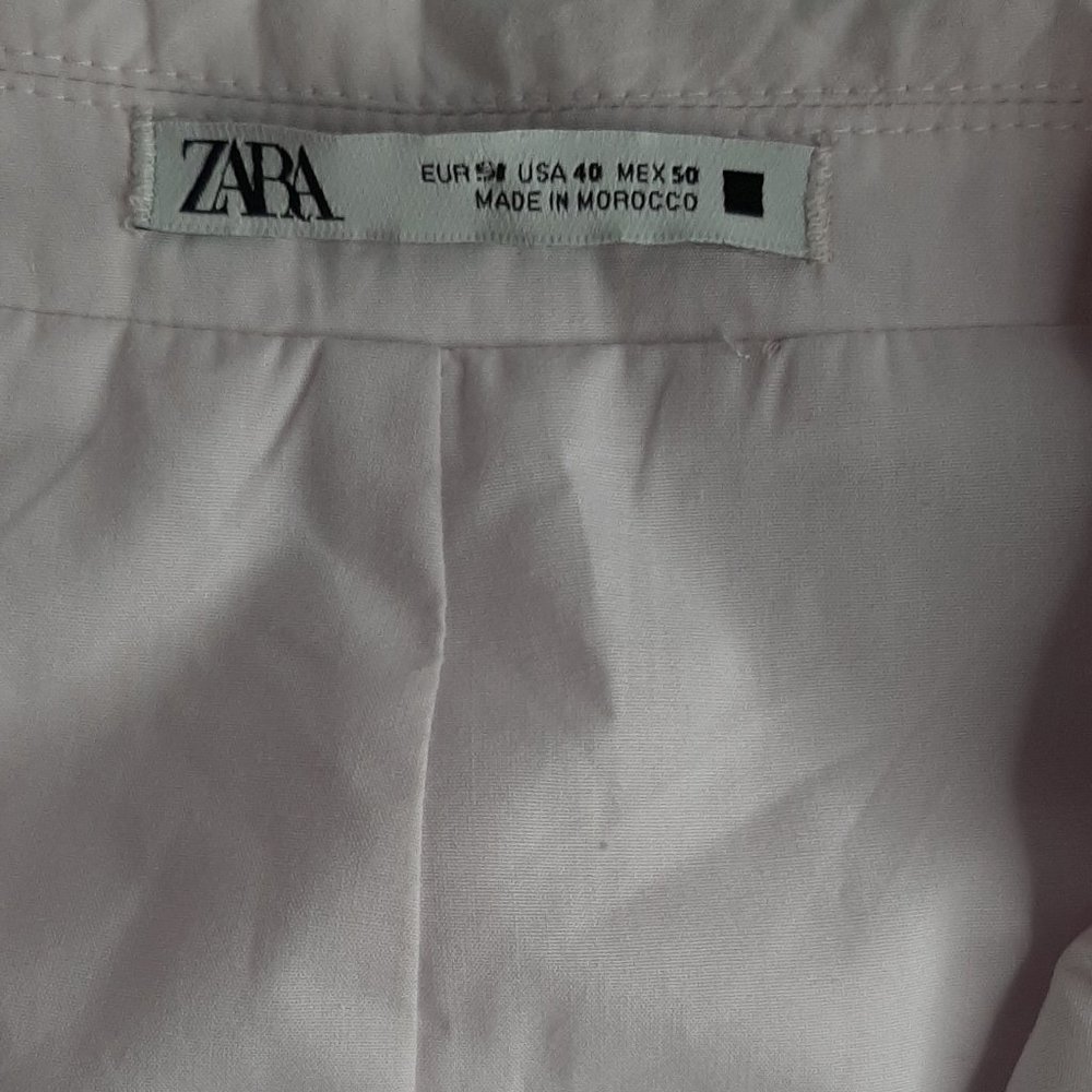 ZARA Men's PINK POPLIN SUIT JACKET BLAZER SZ 40 Lightweight Summer Lined COTTON - Picture 9 of 9